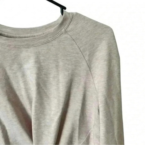 Lululemon Blush Pink Tuck & Gather Pullover Long Sleeve Tie Front Cropped - Picture 5 of 11